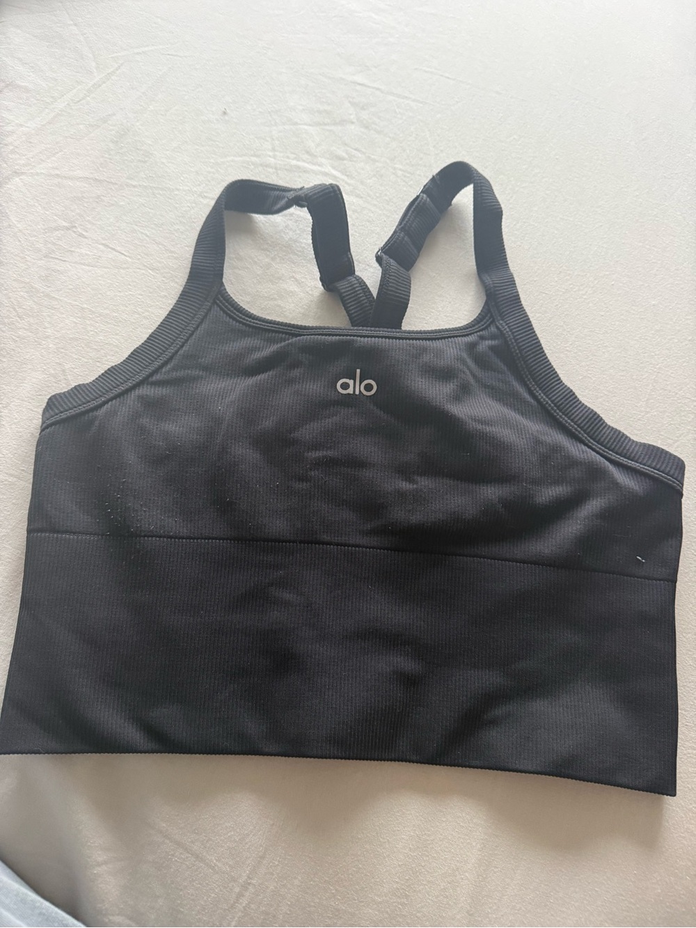 ALO Yoga Black Strappy Sports Bra